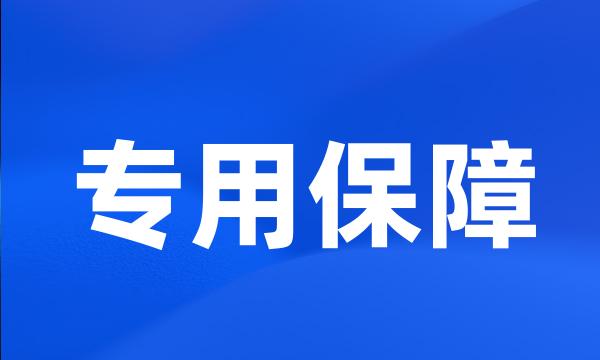 专用保障