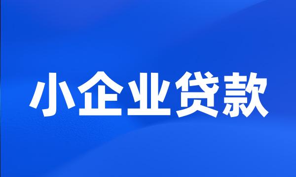 小企业贷款