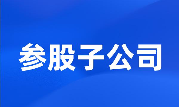 参股子公司