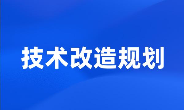 技术改造规划