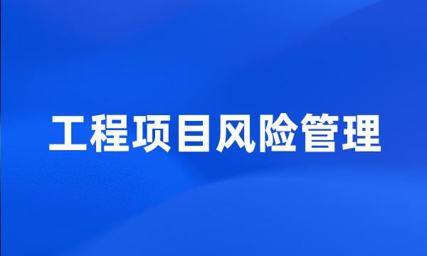 工程项目风险管理