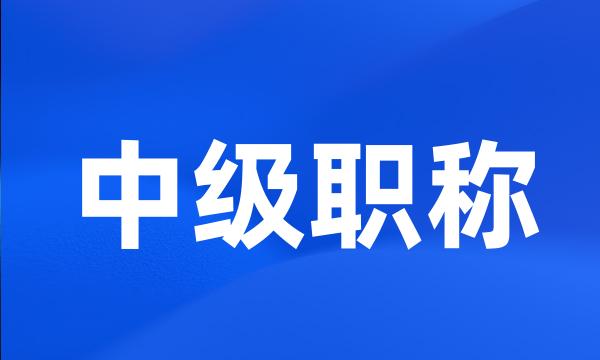 中级职称