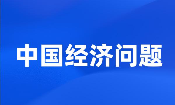 中国经济问题