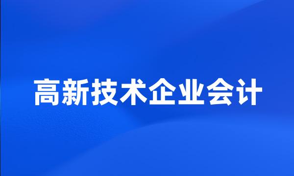 高新技术企业会计