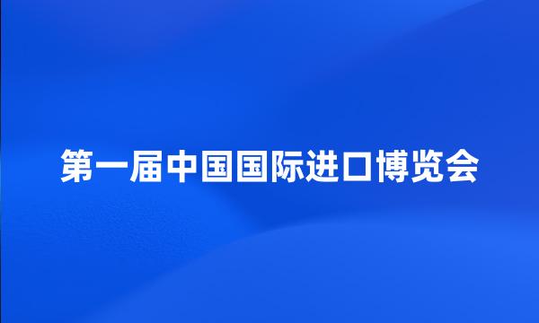 第一届中国国际进口博览会