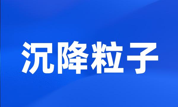 沉降粒子