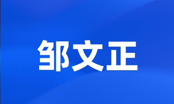 邹文正