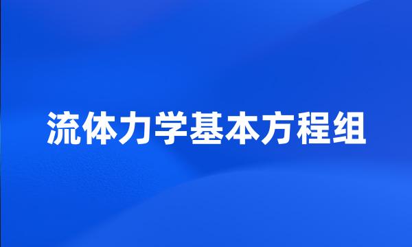 流体力学基本方程组