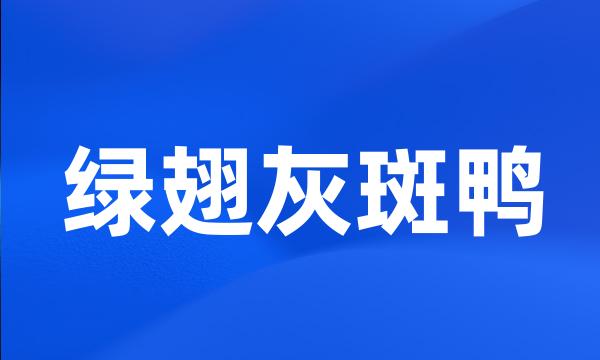 绿翅灰斑鸭