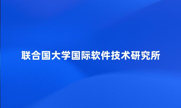 联合国大学国际软件技术研究所