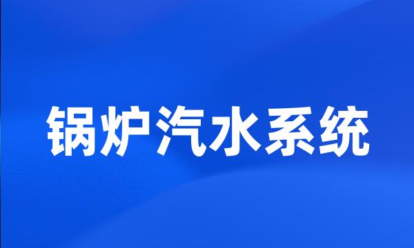 锅炉汽水系统