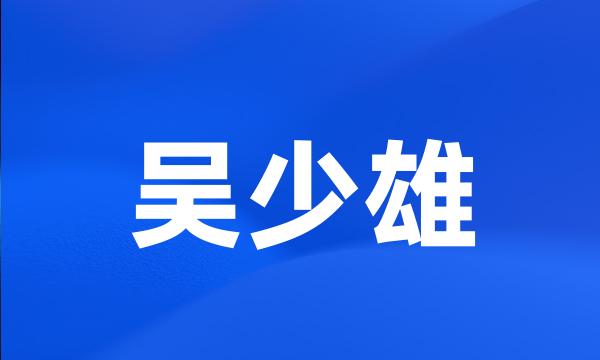 吴少雄