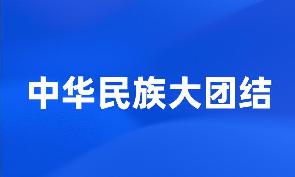 中华民族大团结