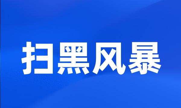 扫黑风暴