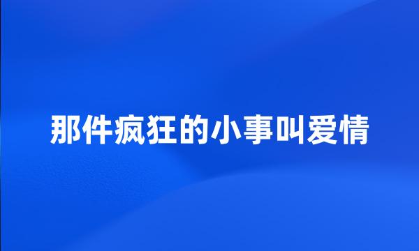 那件疯狂的小事叫爱情