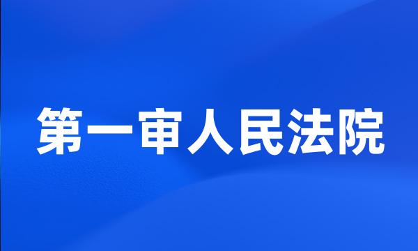 第一审人民法院