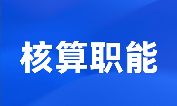 核算职能