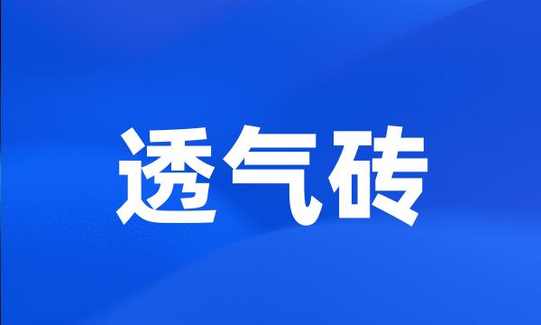 透气砖