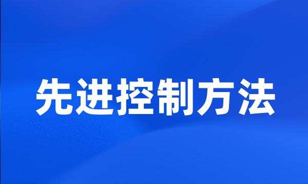 先进控制方法