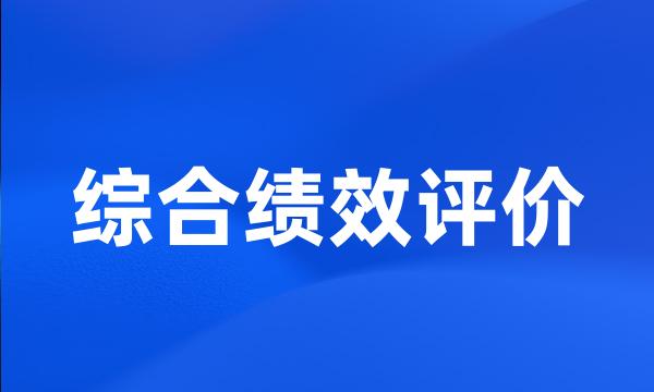 综合绩效评价