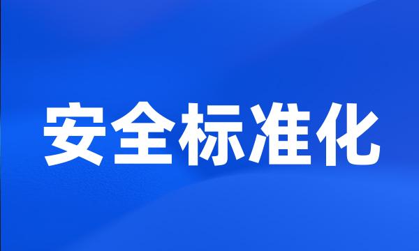 安全标准化