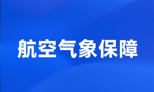 航空气象保障