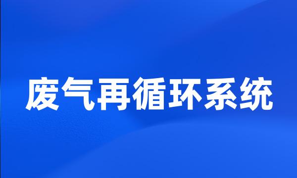 废气再循环系统