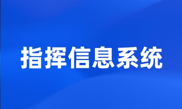 指挥信息系统