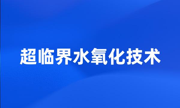 超临界水氧化技术