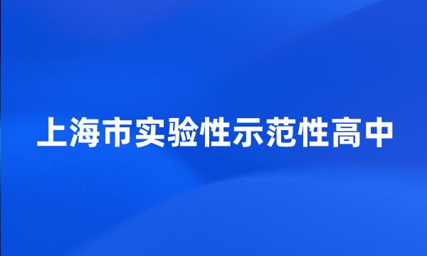 上海市实验性示范性高中