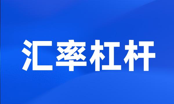 汇率杠杆