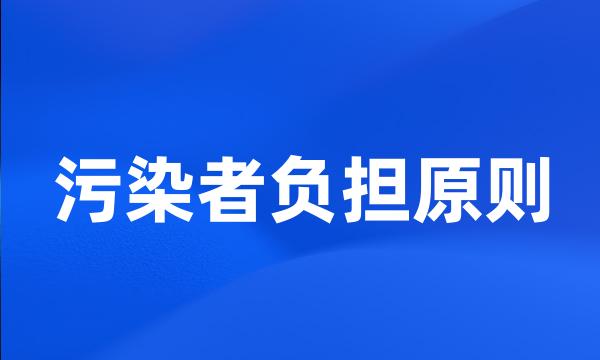 污染者负担原则