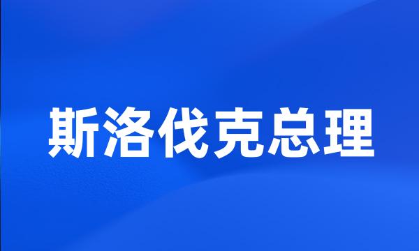 斯洛伐克总理