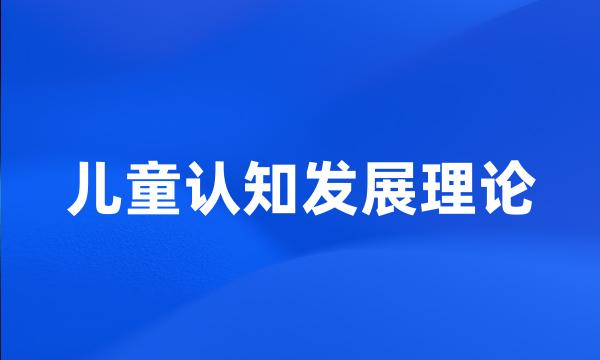 儿童认知发展理论