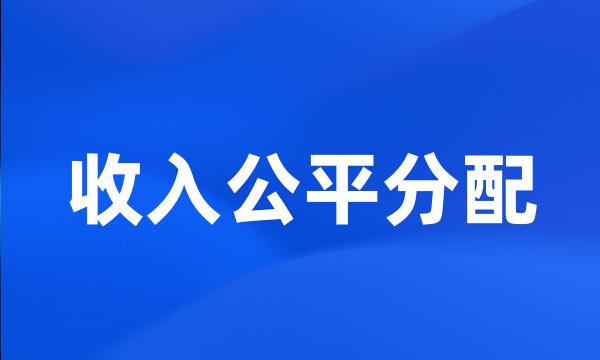 收入公平分配