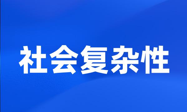 社会复杂性