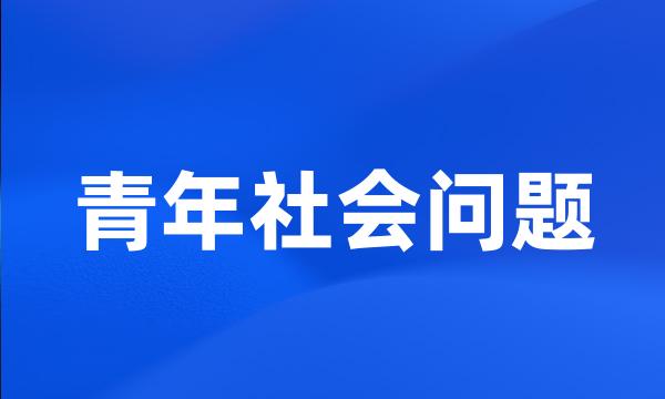 青年社会问题