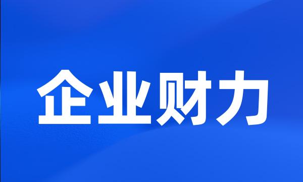 企业财力