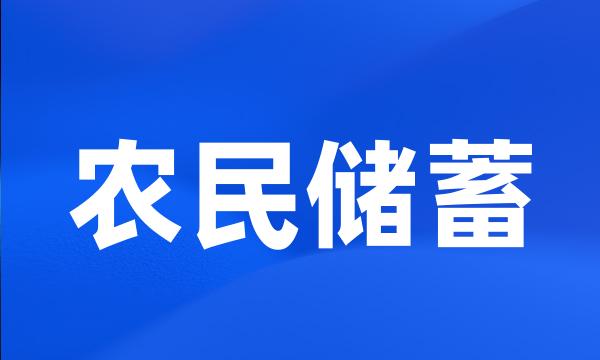 农民储蓄