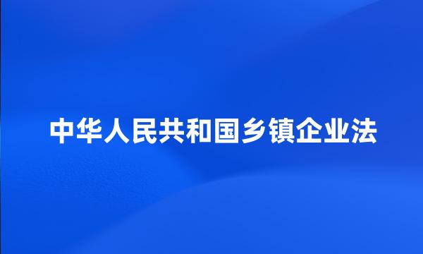 中华人民共和国乡镇企业法