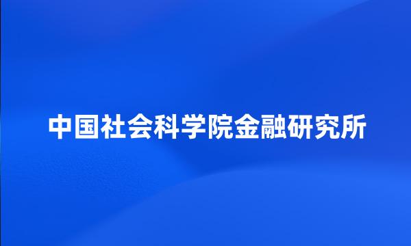 中国社会科学院金融研究所