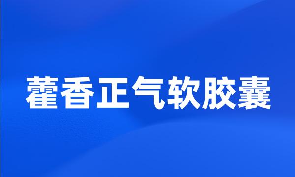 藿香正气软胶囊