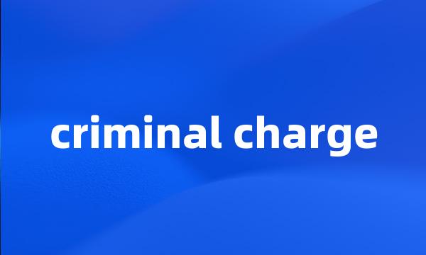 criminal charge