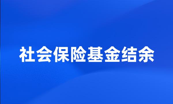 社会保险基金结余