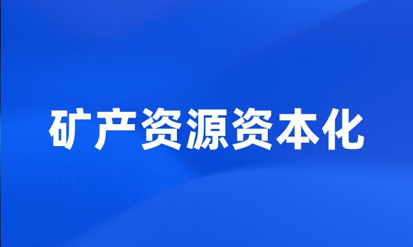 矿产资源资本化