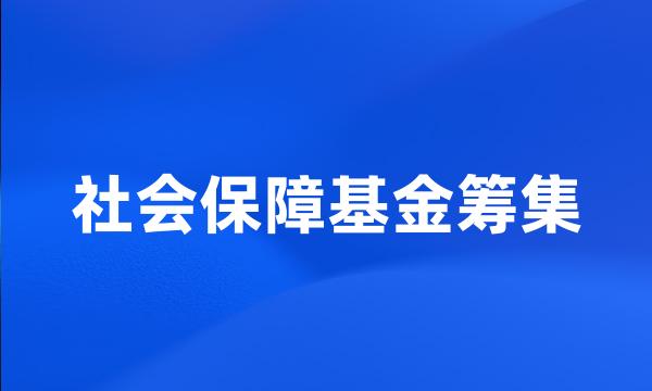 社会保障基金筹集