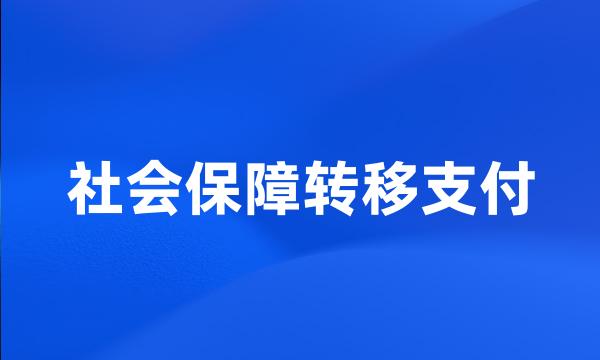 社会保障转移支付