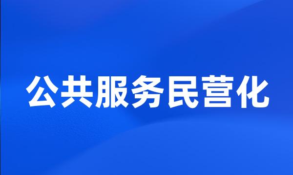 公共服务民营化