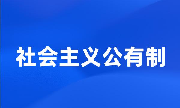 社会主义公有制