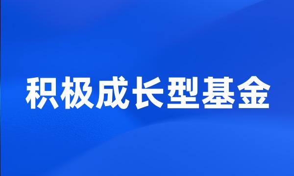 积极成长型基金